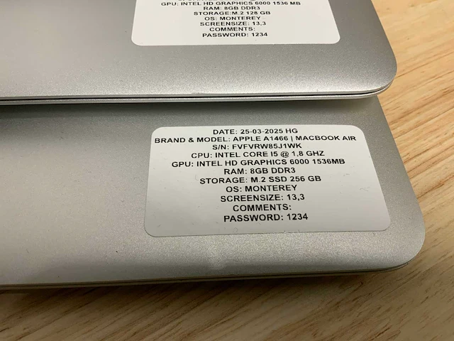 Apple macbook air a1466 laptop (5x) - afbeelding 5 van  13