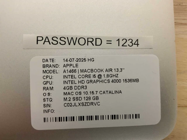 Apple macbook air a1466 laptop (5x) - afbeelding 4 van  16