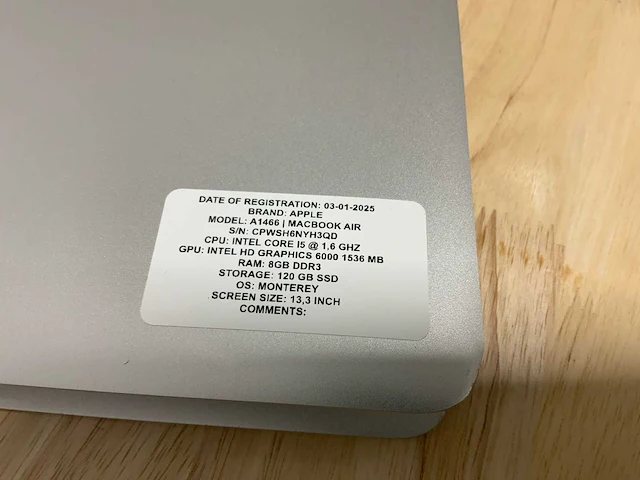 Apple macbook air a1466 laptop - afbeelding 2 van  8