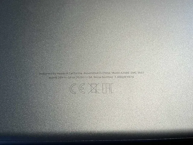 Apple macbook pro 16 inch (a2485) laptop - afbeelding 9 van  9