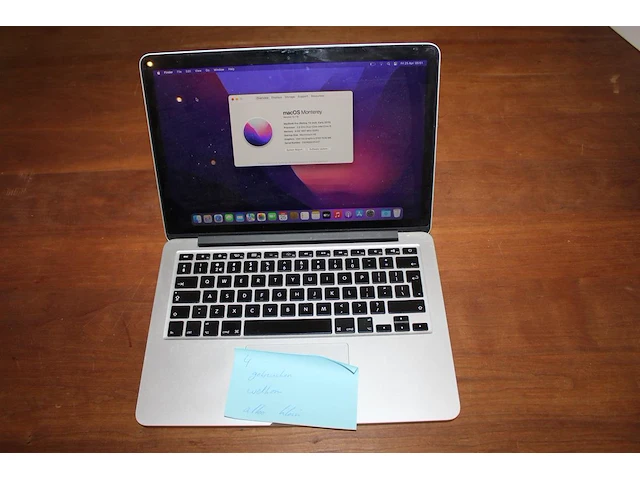 Apple macbook pro 2,9 ghz dual-core intel core i5. videokaart intel iris plus graphics 655 1536 mb. 8 gb ra... - afbeelding 1 van  6