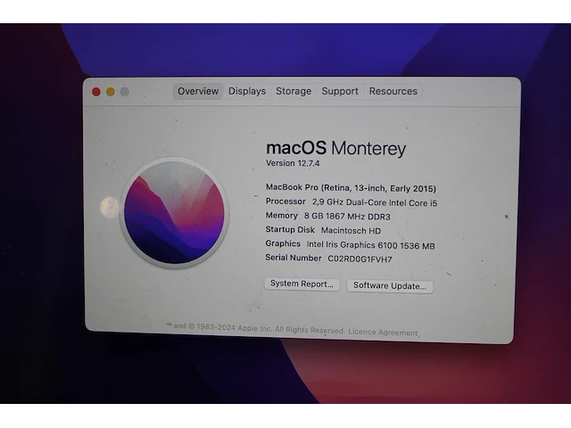 Apple macbook pro 2,9 ghz dual-core intel core i5. videokaart intel iris plus graphics 655 1536 mb. 8 gb ra... - afbeelding 3 van  6