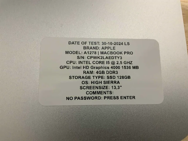 Apple macbook pro a1278 laptop (2x) - afbeelding 6 van  6