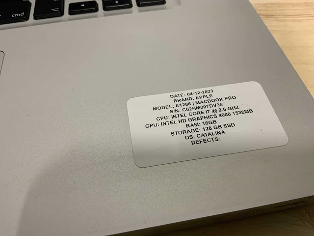 Apple macbook pro a1286 laptop (2x) - afbeelding 4 van  8