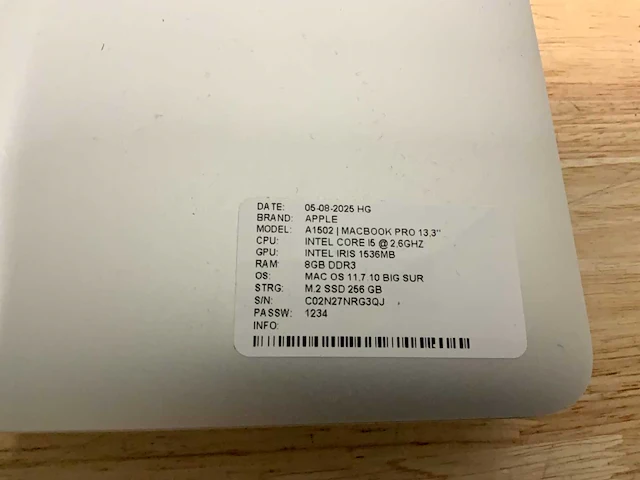 Apple macbook pro a1502 laptop (2x) - afbeelding 7 van  8