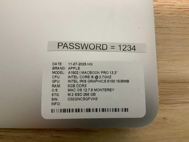 Apple macbook pro a1502 laptop (4x) - afbeelding 3 van  13
