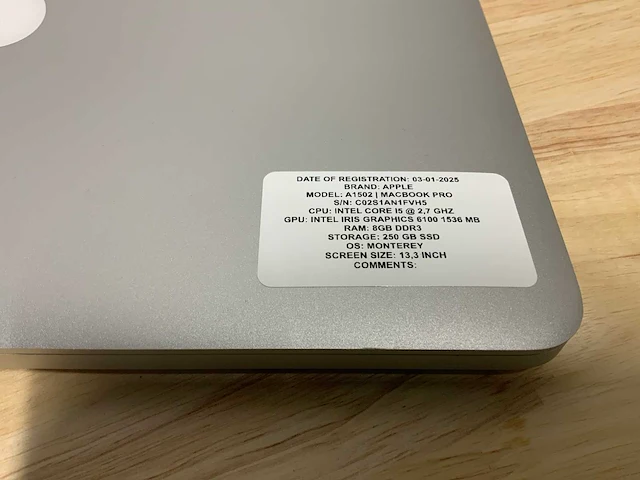 Apple macbook pro a1502 laptop - afbeelding 3 van  7