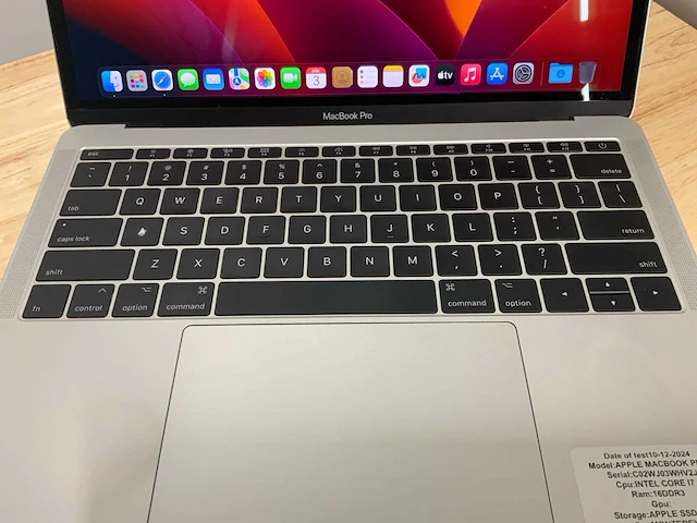 Apple macbook pro a1708 laptop - afbeelding 3 van  6