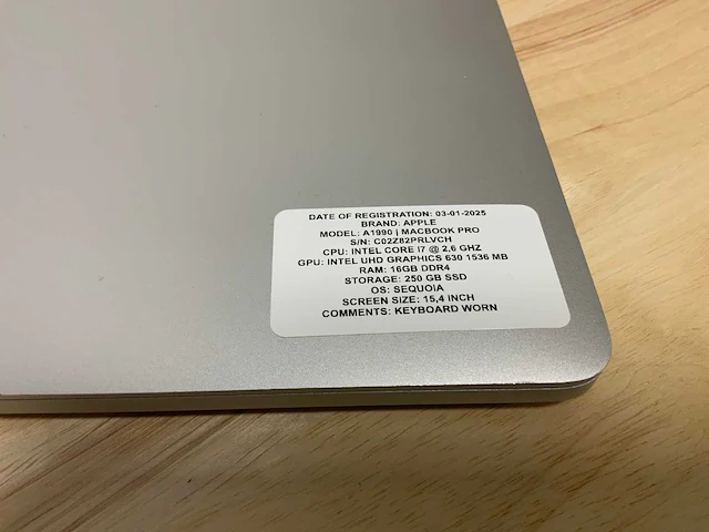 Apple macbook pro a1990 laptop - afbeelding 8 van  10