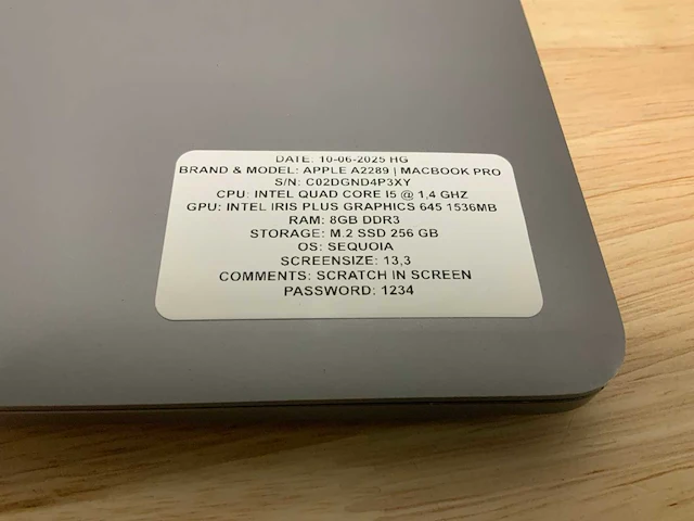 Apple macbook pro a2289 laptop - afbeelding 6 van  7