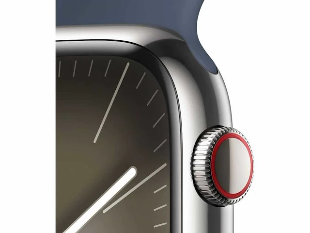 Apple watch - series 9 - gps + cellular 45mm silver stainless steel case storm blue - nieuw - afbeelding 2 van  4