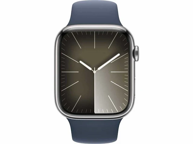 Apple watch - series 9 - gps + cellular 45mm silver stainless steel case storm blue - nieuw - afbeelding 1 van  4