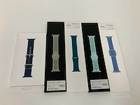 Apple watch 38/40 mm modern leren horlogeband korenbloemblauw - small (5x) - afbeelding 2 van  2