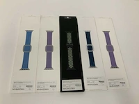 Apple watch 38/40/mm modern leren horlogeband diepzeeblauw - small (5x) - afbeelding 1 van  2