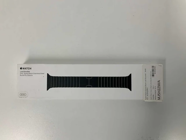 Apple watch 38mm link bracelet 316l space black stainless steel butterfly closure - afbeelding 1 van  3