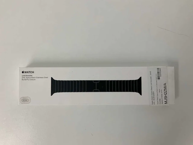Apple watch 38mm link bracelet 316l space black stainless steel butterfly closure - afbeelding 1 van  2