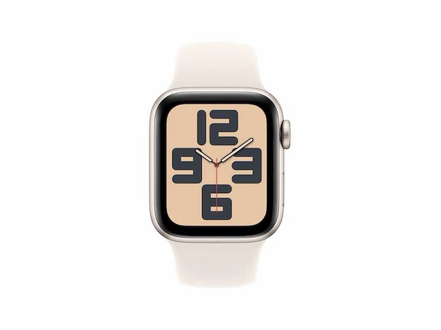 Apple watch se 2024 40mm starlight aluminium case with starlight sport band - m/l - afbeelding 1 van  2