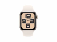 Apple watch se 2024 40mm starlight aluminium case with starlight sport band - m/l - afbeelding 1 van  2