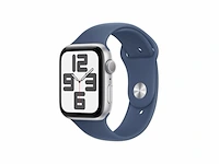 Apple watch se 2024 gps 44mm zilver aluminium case with denim sport band s/m - afbeelding 1 van  2