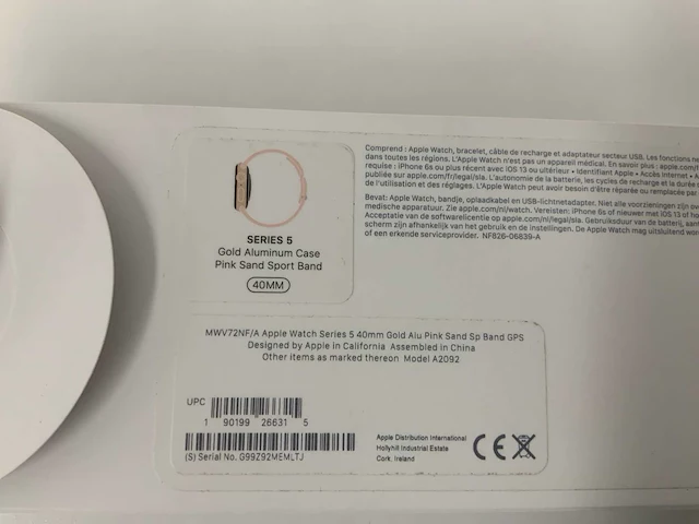 Apple watch series 5 (gps, 40 mm) aluminium case gold with sand pink sports band mwv72nf/a (2x) - afbeelding 8 van  8