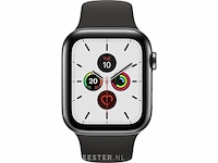 Apple watch series 5 gps + cell 44mm steel case black sport bandje - afbeelding 1 van  2