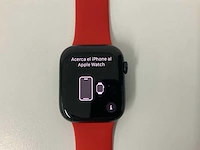Apple watch series 8 45mm gps midnight aluminium with red sport band - afbeelding 2 van  5