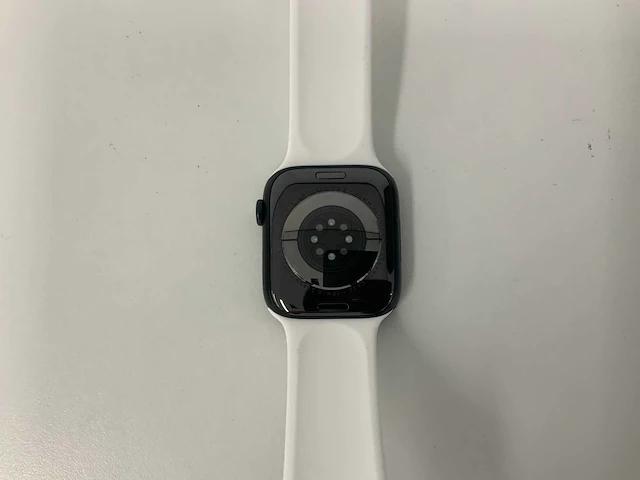 Apple watch series 8 45mm gps midnight aluminium with white wristband - afbeelding 5 van  5