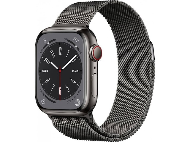 Apple watch series 8 smartwatch gps + cellular 41mm kast van grafietkleurig roestvrij staal - afbeelding 1 van  5