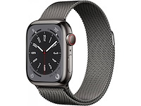 Apple watch series 8 smartwatch gps + cellular 41mm kast van grafietkleurig roestvrij staal - afbeelding 1 van  5