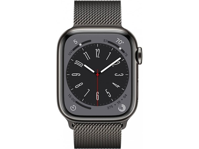 Apple watch series 8 smartwatch gps + cellular 41mm kast van grafietkleurig roestvrij staal - afbeelding 2 van  5