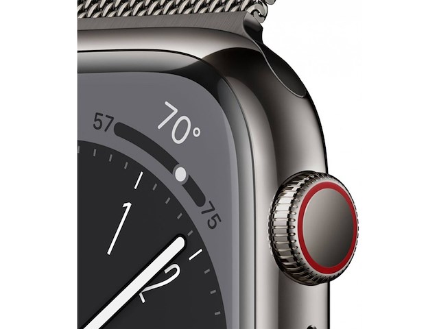 Apple watch series 8 smartwatch gps + cellular 41mm kast van grafietkleurig roestvrij staal - afbeelding 3 van  5