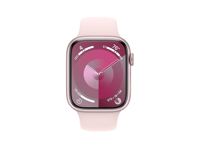 Apple watch series 9 gps + cellular 45mm pink aluminium case with light pink sport band m/l - afbeelding 2 van  3