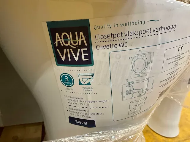 Aqua vive blavet closetpot vlakspoel verhoogd (10x) - afbeelding 5 van  6