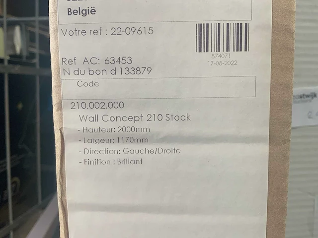 Aquaconcept wall concept 210/215 douchewand 2-delig - afbeelding 2 van  3