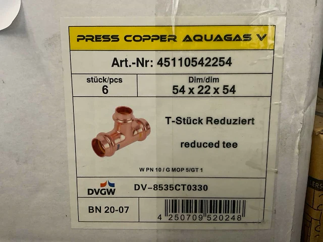 Aquagas knelkoppeling (24x) - afbeelding 1 van  3