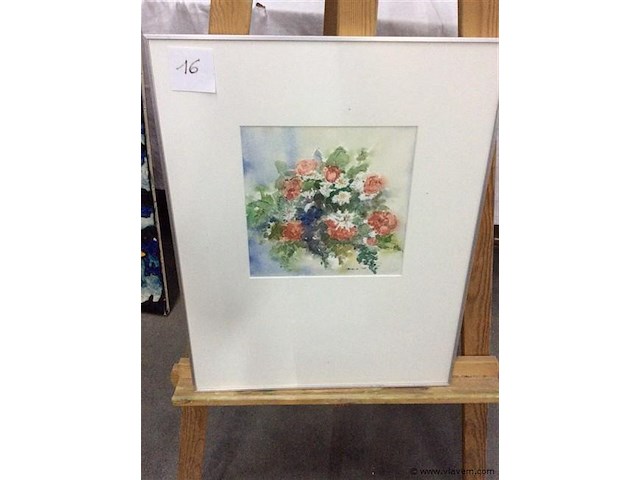 Aquarel bloemen getekend - afbeelding 1 van  2