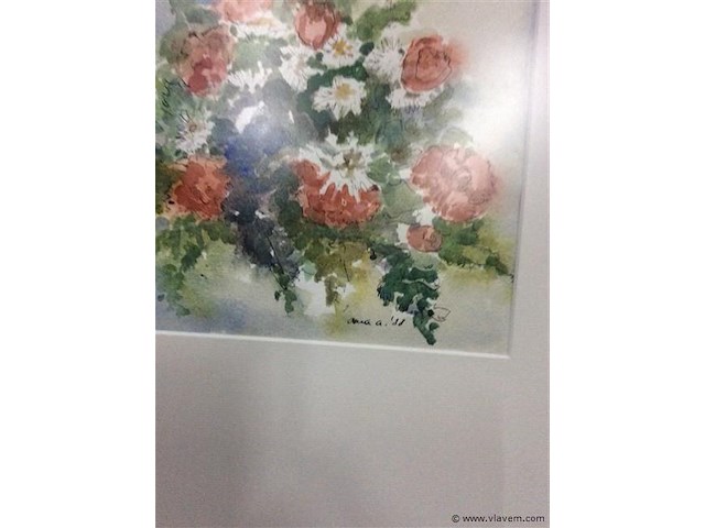 Aquarel bloemen getekend - afbeelding 2 van  2