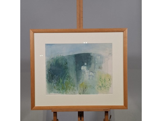 Aquarel, g. de ruiter, landschap, 1970 - afbeelding 1 van  7