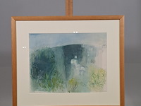 Aquarel, g. de ruiter, landschap, 1970 - afbeelding 1 van  7