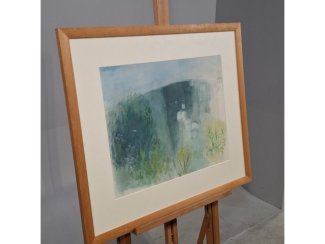 Aquarel, g. de ruiter, landschap, 1970 - afbeelding 2 van  7