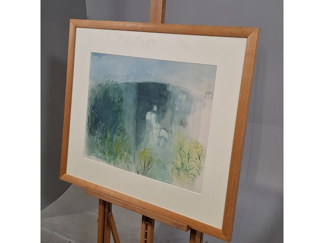 Aquarel, g. de ruiter, landschap, 1970 - afbeelding 3 van  7