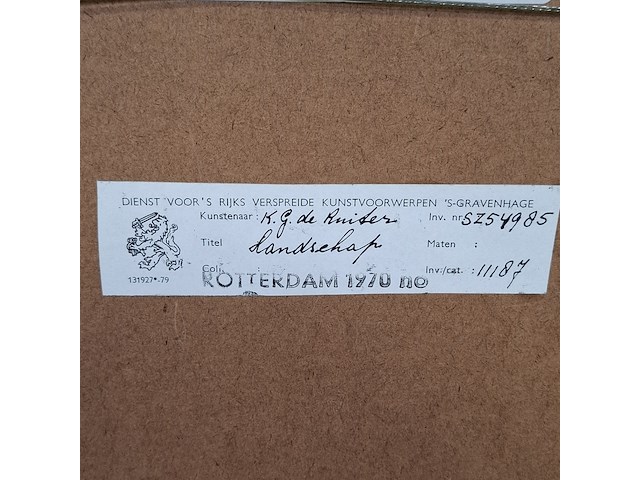 Aquarel, g. de ruiter, landschap, 1970 - afbeelding 7 van  7