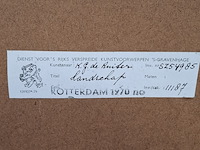 Aquarel, g. de ruiter, landschap, 1970 - afbeelding 7 van  7