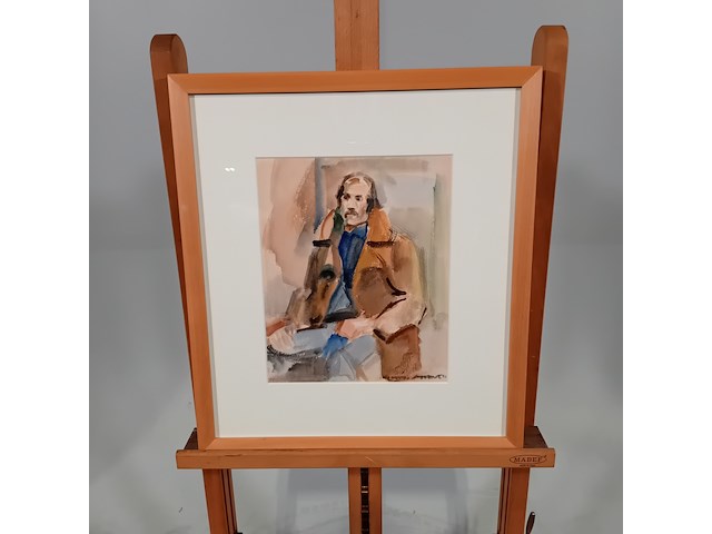 Aquarel, h. stork, man in bruine jas - afbeelding 1 van  8