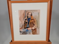 Aquarel, h. stork, man in bruine jas - afbeelding 1 van  8