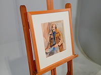 Aquarel, h. stork, man in bruine jas - afbeelding 2 van  8