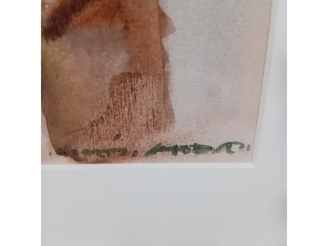 Aquarel, h. stork, man in bruine jas - afbeelding 5 van  8