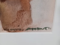 Aquarel, h. stork, man in bruine jas - afbeelding 5 van  8