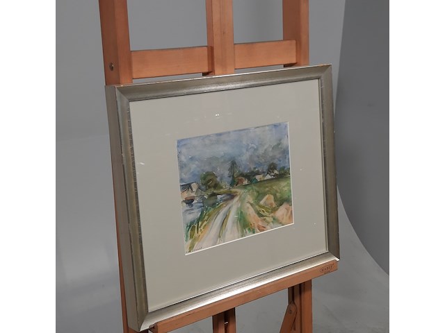 Aquarel, h. van der schaaf, polderdijk - afbeelding 2 van  9