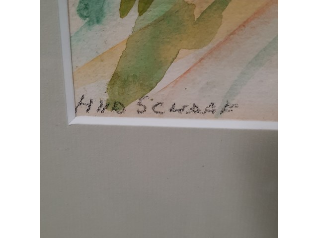 Aquarel, h. van der schaaf, polderdijk - afbeelding 6 van  9